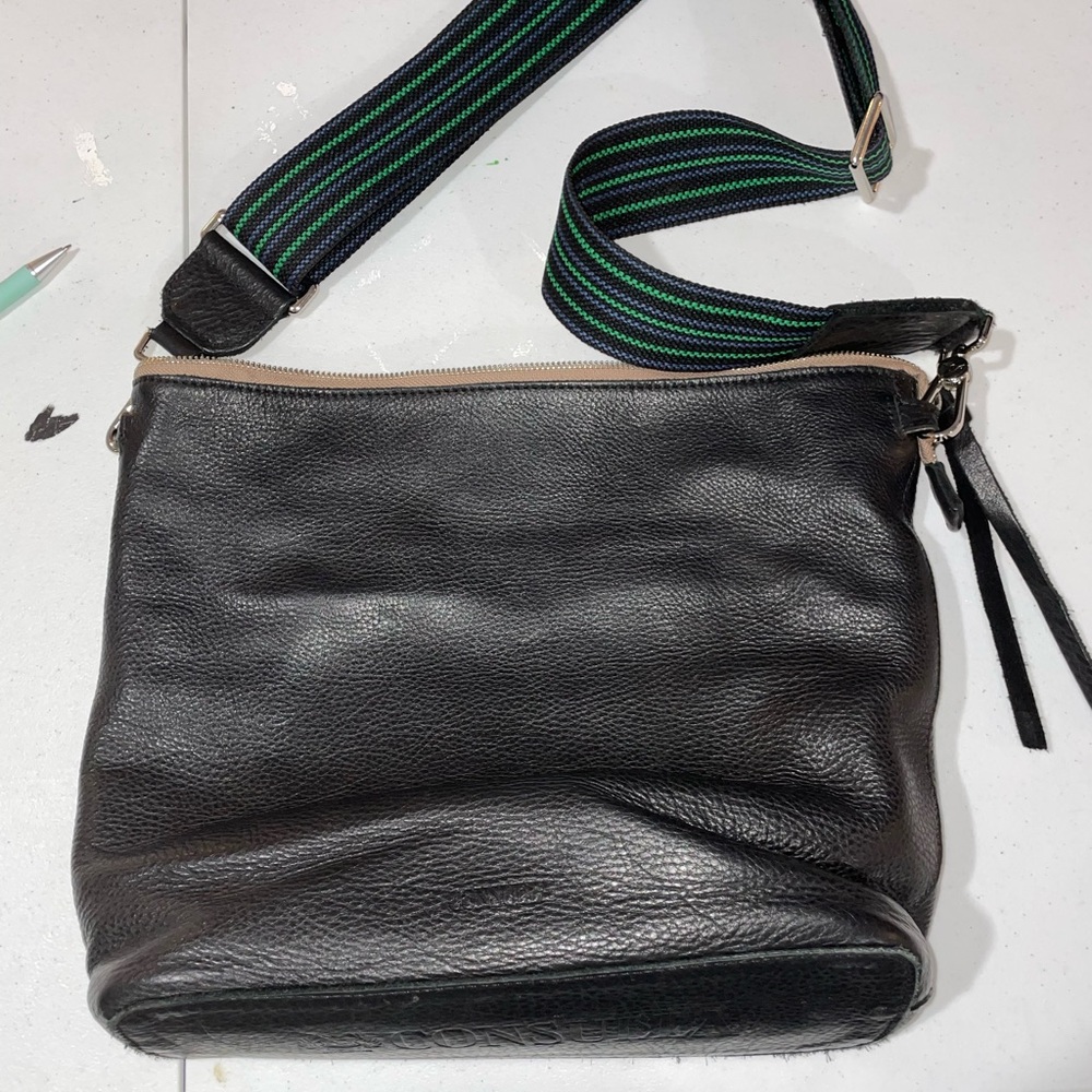 Consuela Black Hobo Evie Bag with Green and Blue Strap